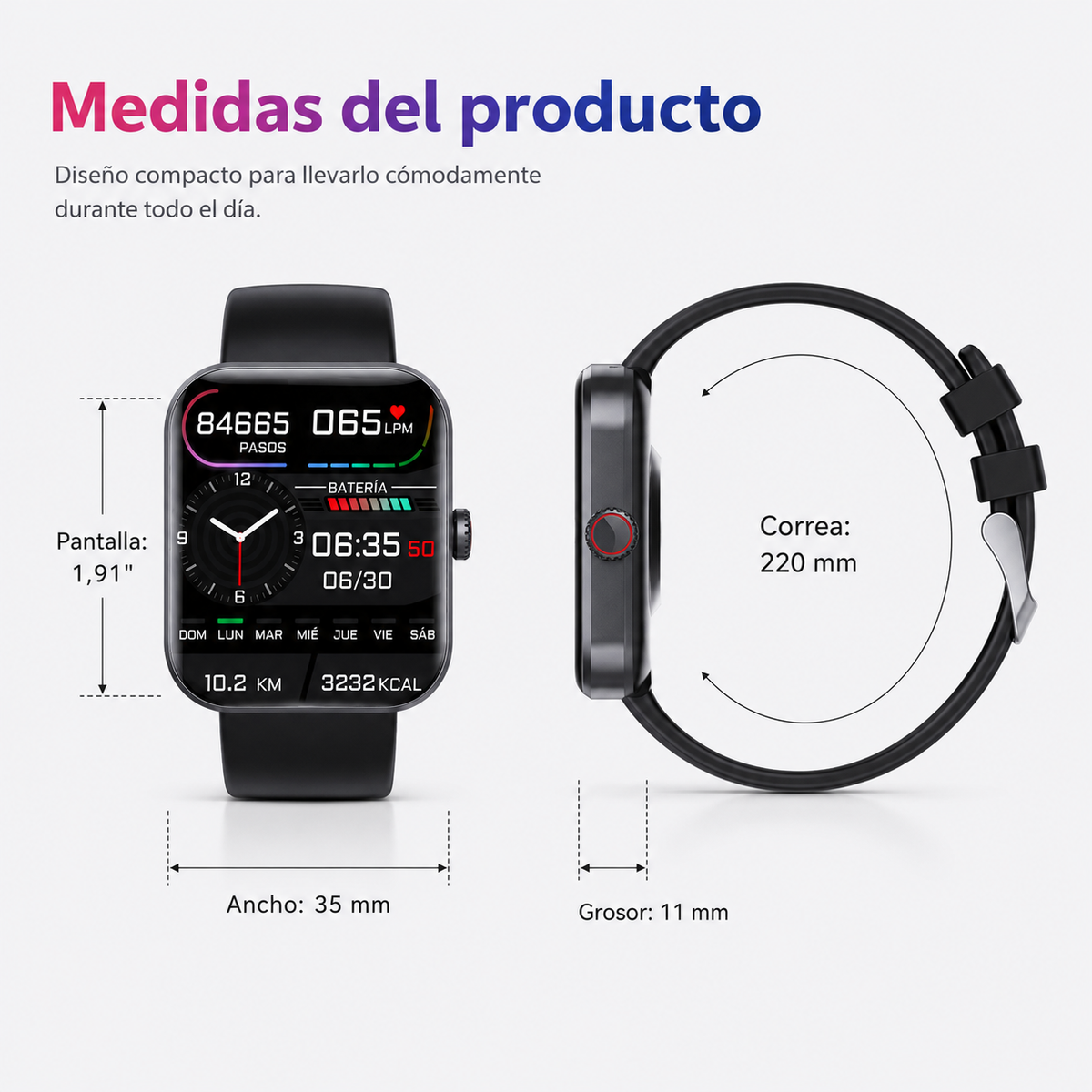 Wellness Tracker Smartwatch – Heart Rate, Blood Oxygen, Sleep & Activity Monitor | Thomler