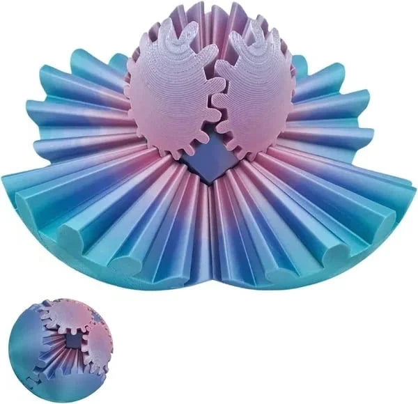 3D Printed Interlocking Gear Sphere Fidget Toy Desktop Stress Relief Ball Mechanical Puzzle for Focus & Anxiety | Thomler