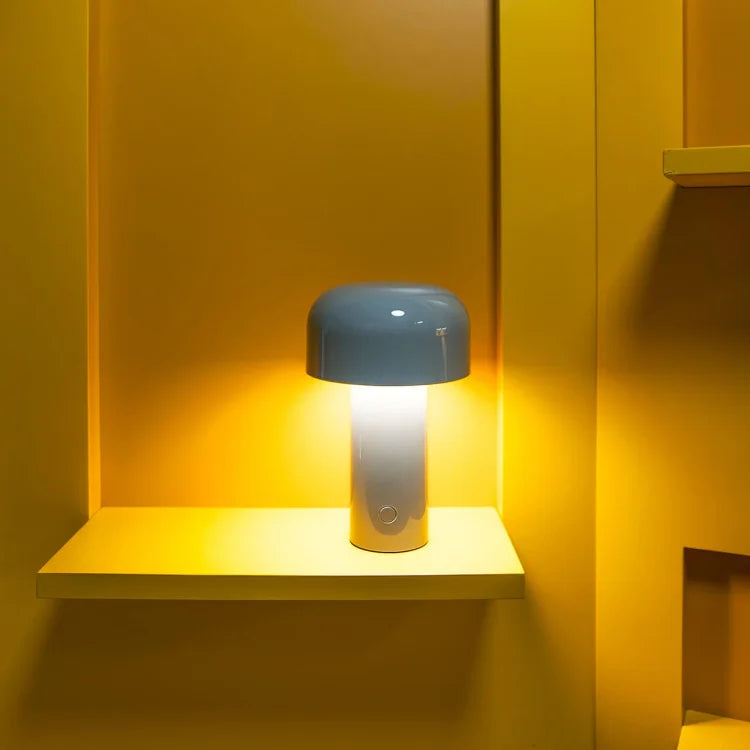 Cordless Mushroom Table Lamp with Touch Dimmer & USB-C Rechargeable Battery for Bedroom, Desk & Outdoor | Thomler