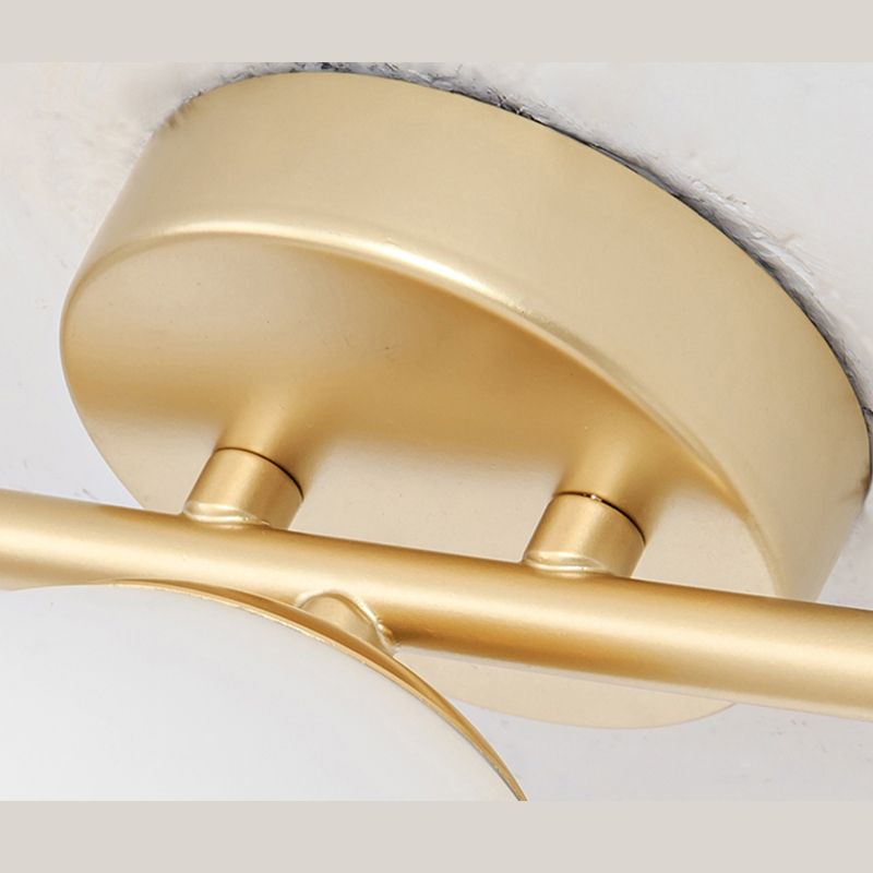 Glass Globe Vanity Sconce Metal Wall Fixture for Bathroom Bedroom Kitchen 2 or 3 Bulb LED Dimmable Hardwired Indoor Accent Lighting | Thomler