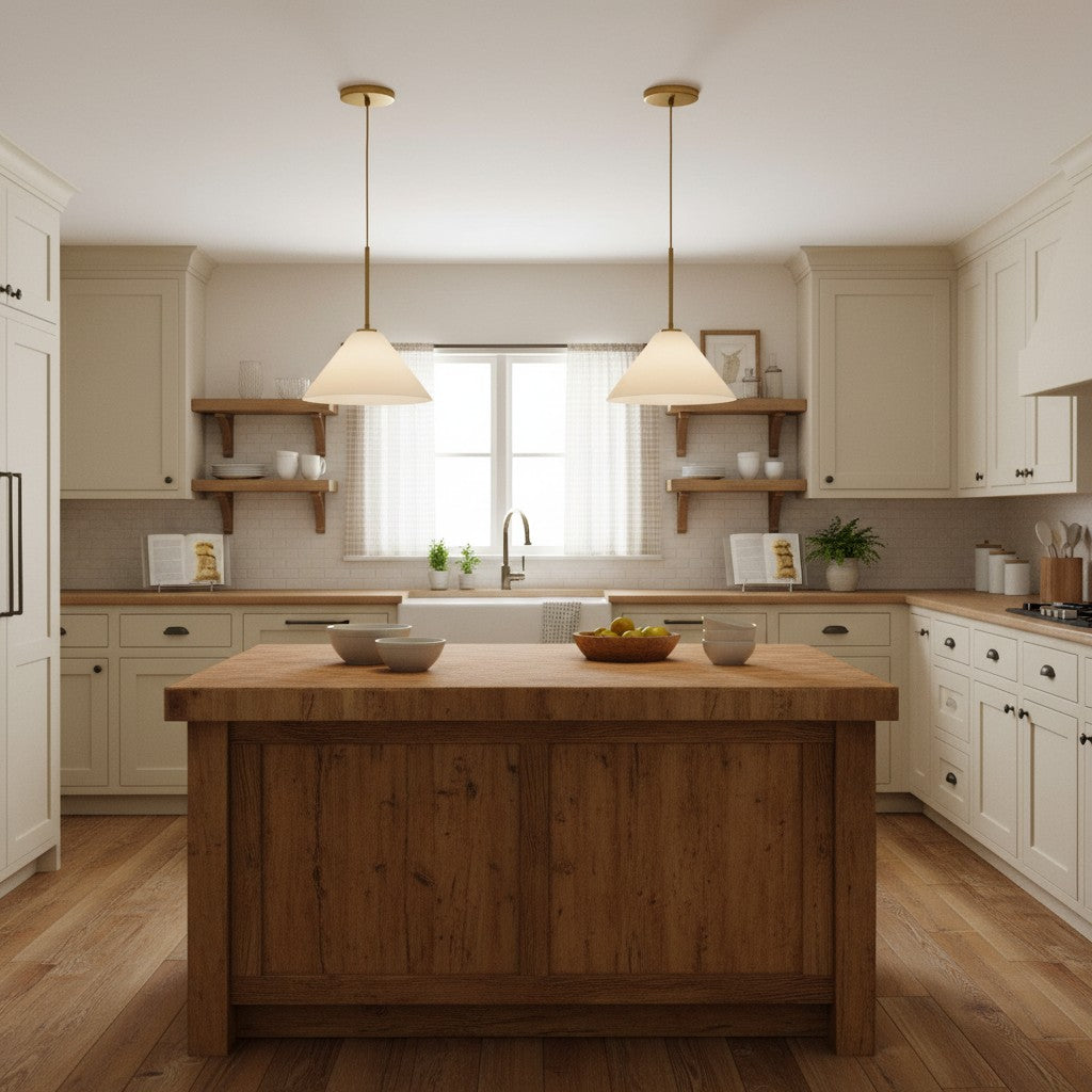 Tapered Glass Hanging Fixture with Metal Hardware for Island Dining Bar Overhead Lighting Home Kitchen | Thomler