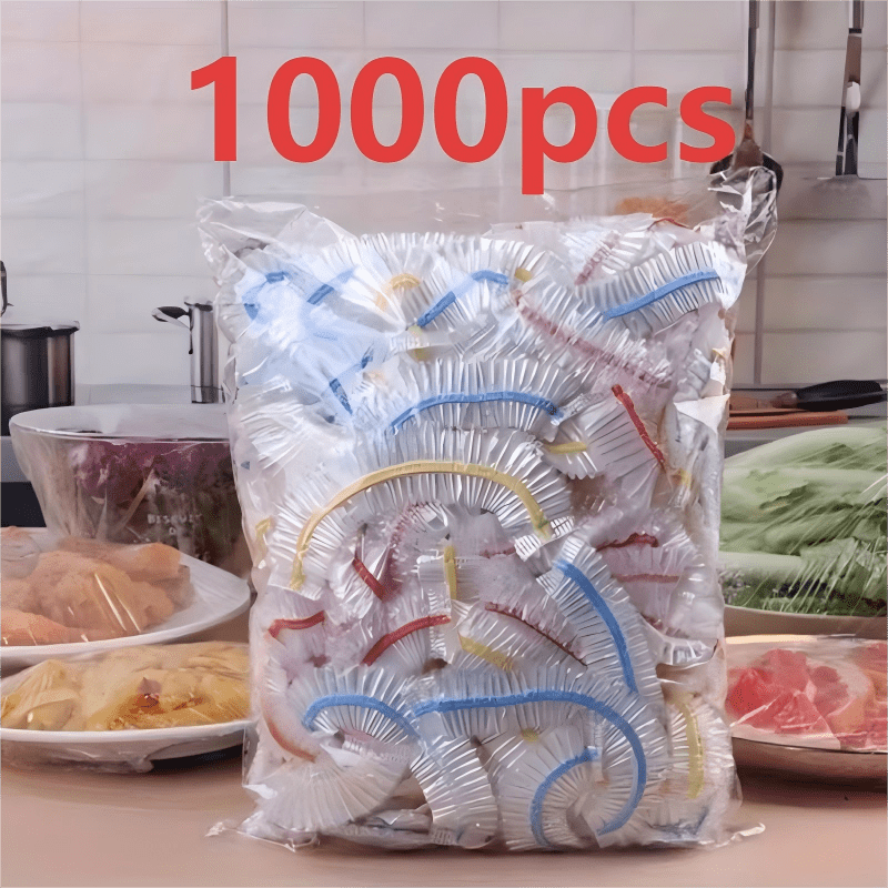 Stretchy Food Storage Covers for Plates & Bowls – 1000-Pack Disposable PE Lids for Kitchen, Fridge & Meal Prep | Thomler