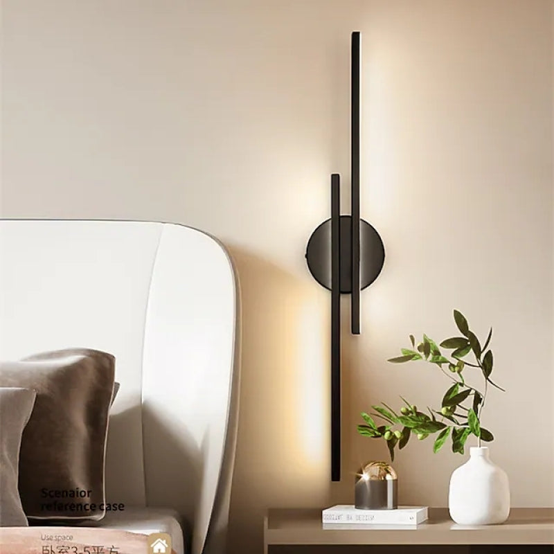 Sleek Geometric LED Wall Sconce in Metal & Silicone – Contemporary Hardwired Fixture with Dimmable Options for Bedroom, Living Room | Thomler