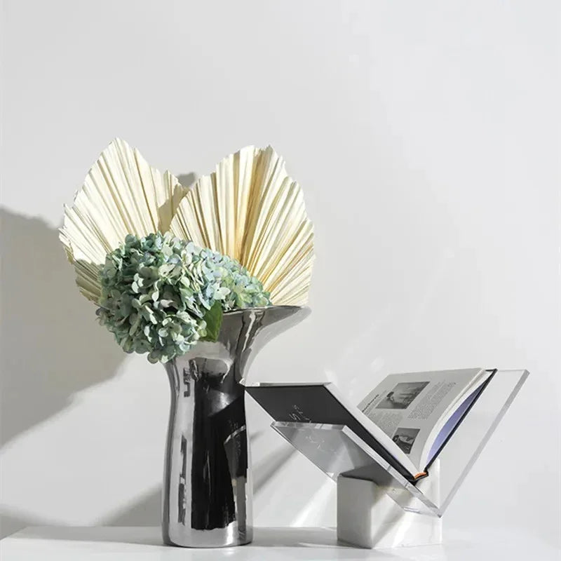 Tijdschriftenhouder Marmer Acryl 27cm Bureau Organizer Opbergrek Modern Kantoor | Sansoti