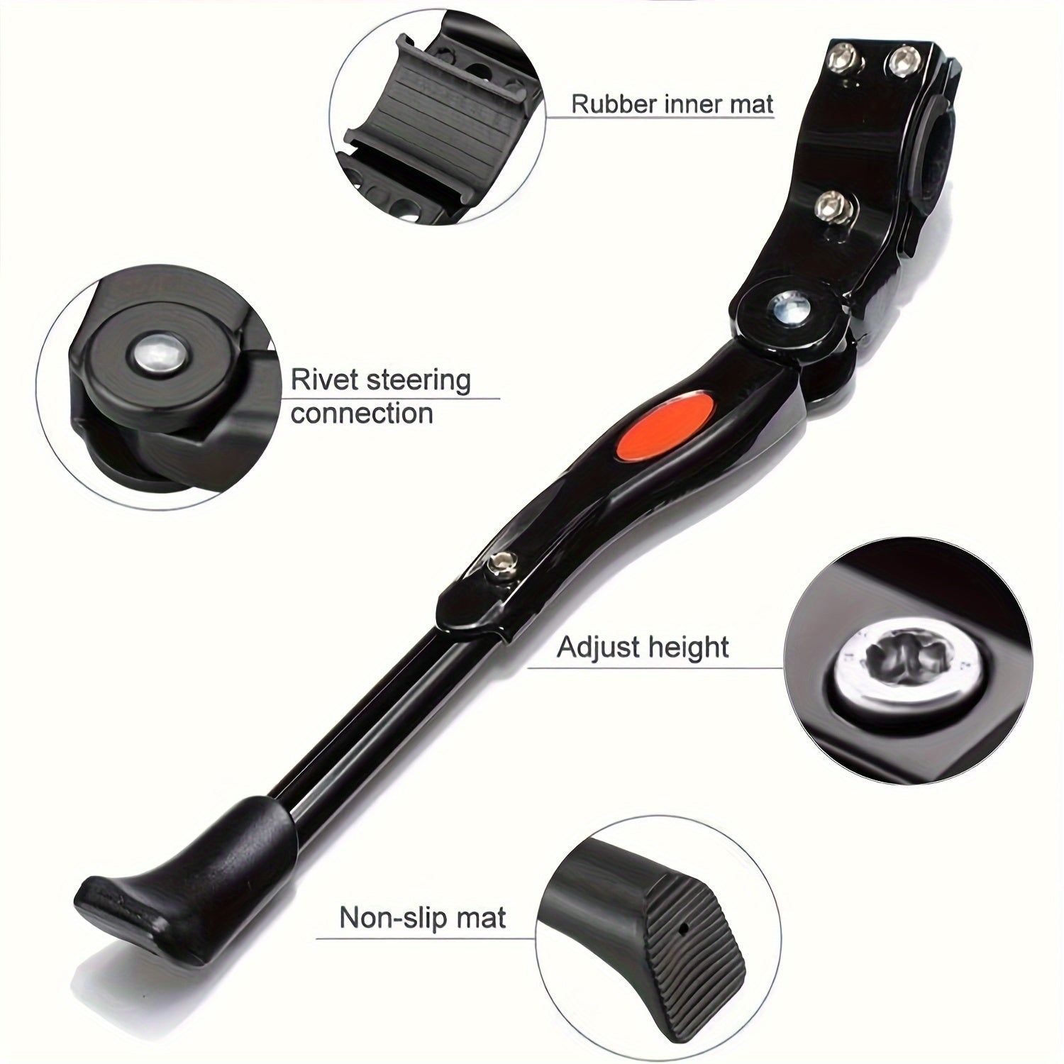 Adjustable Bicycle Kickstand for Road and Mountain Bikes – Sturdy Aluminum Support Stand with Height Adjustment for 24-29 Inch Wheels | Thomler