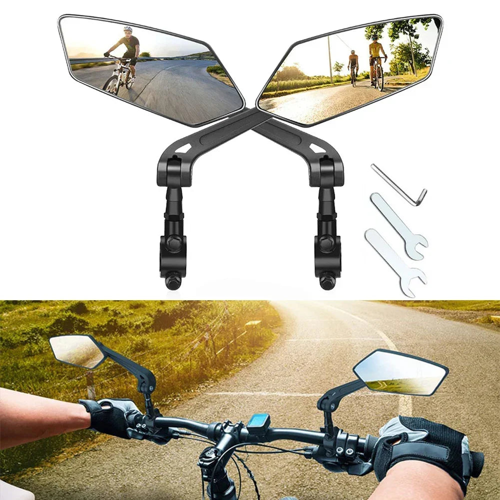 Handlebar Rearview Mirrors for Bicycles & Scooters – 2-Pack Wide-View Reflectors with Adjustable Rotation & Quick Clamp Mount | Thomler
