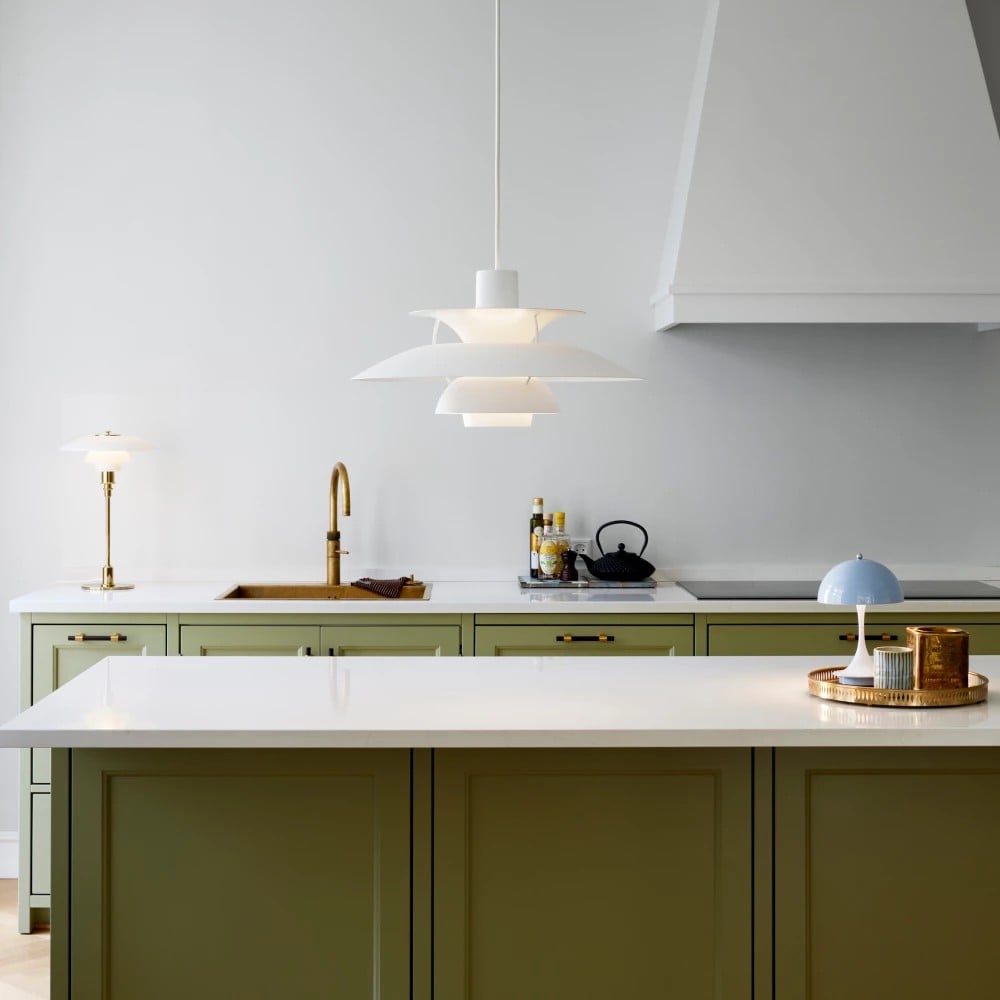 Pendant Light Metal Layered Shade E27 10W Scandinavian Dining Room Kitchen Island Hanging Ceiling Lamp | Thomler