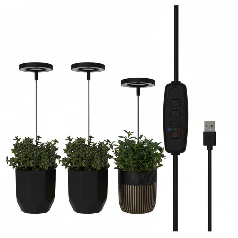Adjustable Full-Spectrum Indoor Plant Grow Light with USB Power Stand | Thomler