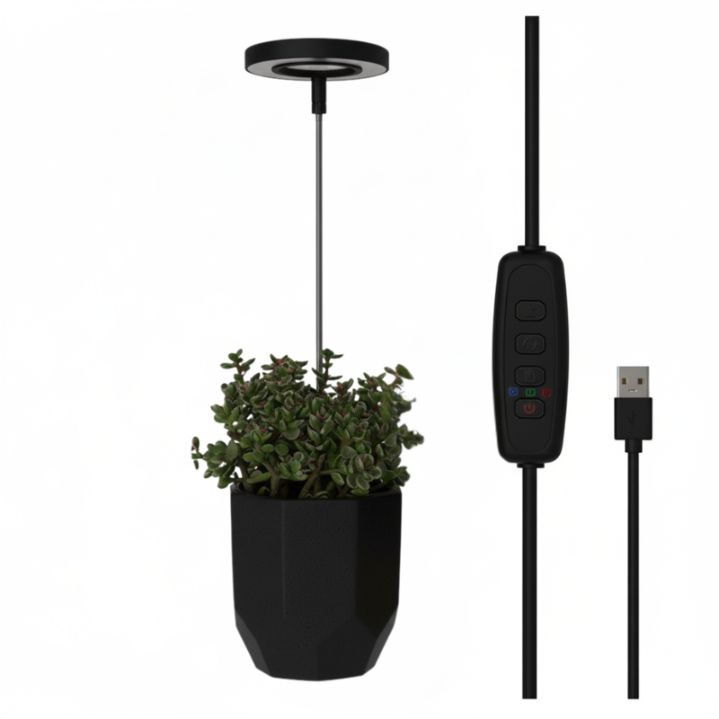Adjustable Full-Spectrum Indoor Plant Grow Light with USB Power Stand | Thomler