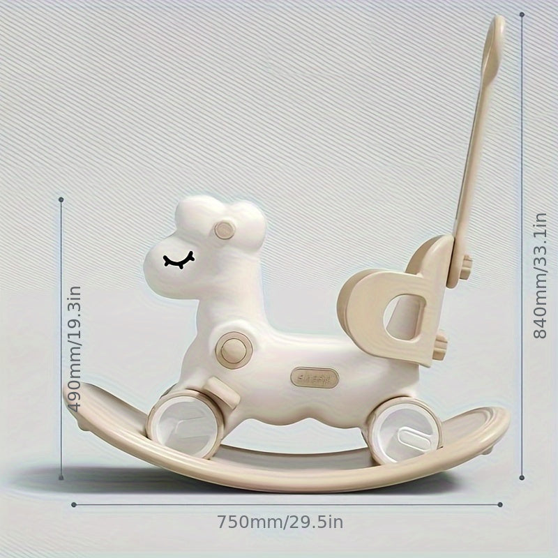 Baby Rocking Horse Balance Bike Plastic 75.0 cm Indoor Toddler Riding Toy 2-in-1 Developmental Play Fun | Thomler
