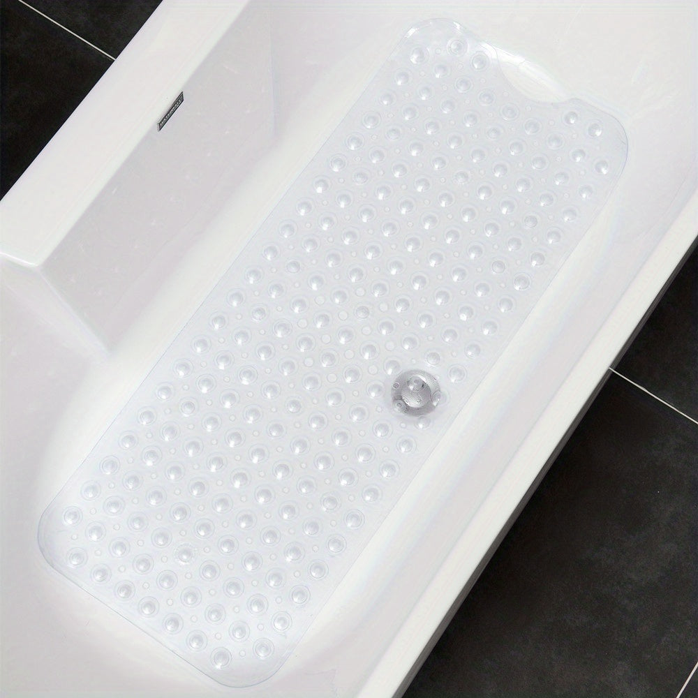 Bath Mat PVC 101.0 cm Grey Non Slip Bathtub Walk In Shower Safety Mat With Suction Cups | Thomler