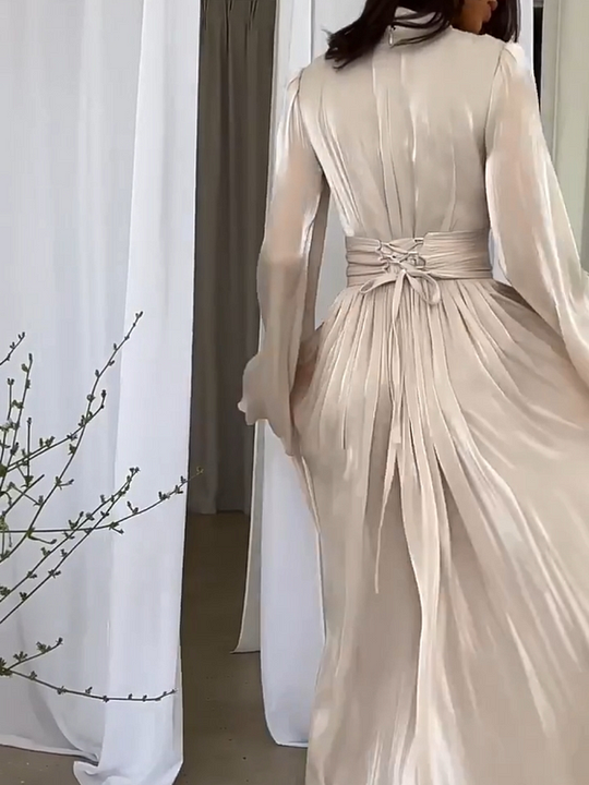 Artistic Ankle-Length Dress with Graceful Drape for Women | Thomler