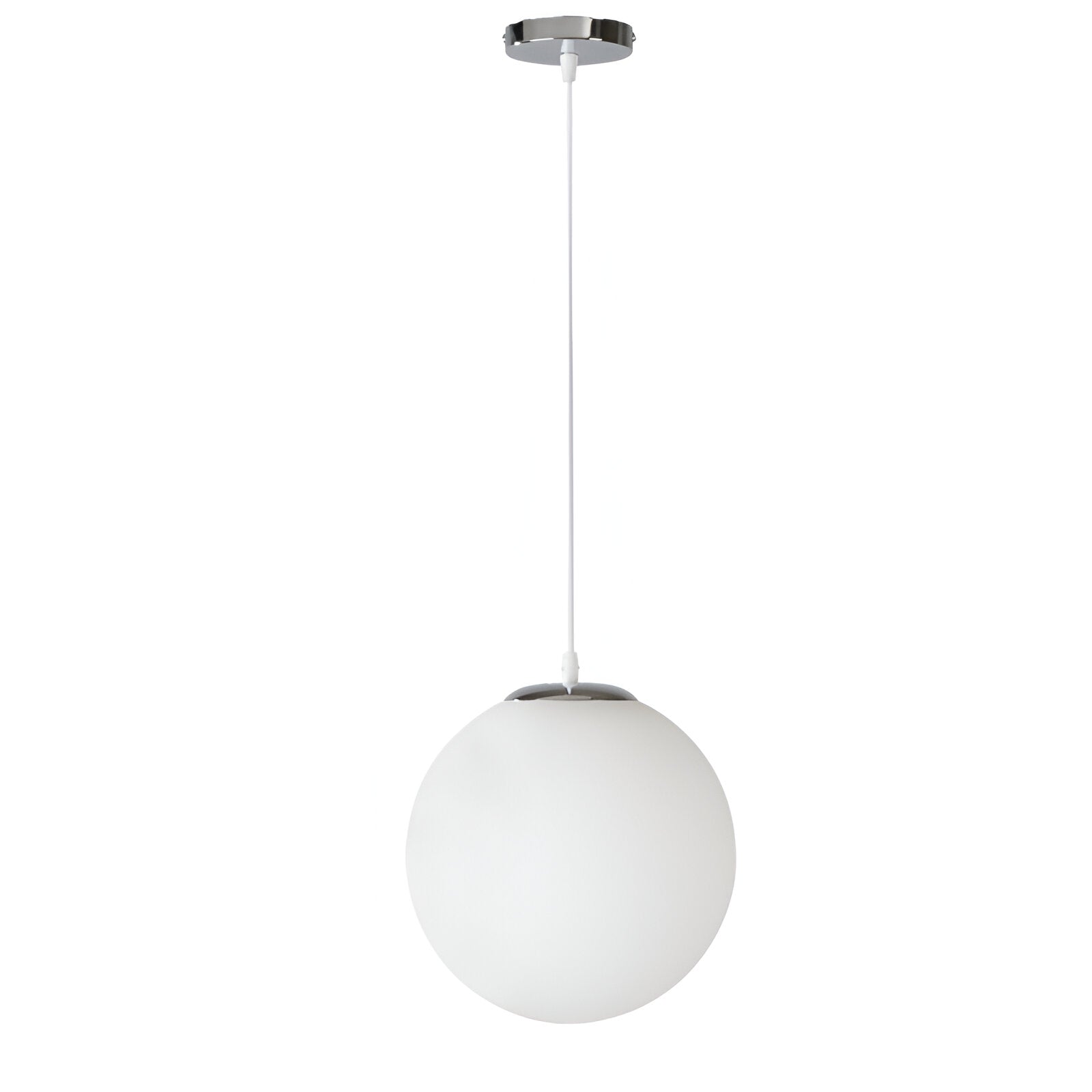 Pendant Light Milky Glass 9.8 in White Dining Room Kitchen Island Hanging Ceiling Lamp Modern Minimalist Globe Fixture | Thomler