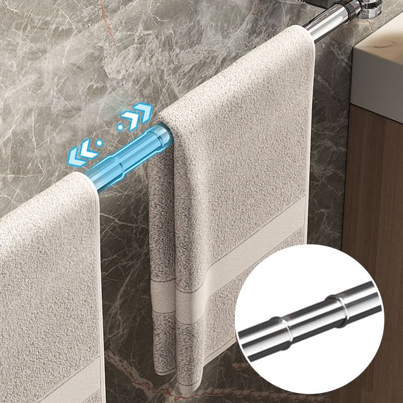 Rotating Wall-Mount Towel Bar with Suction Cup – No Drilling Needed, Adjustable Length for Small & Large Bathrooms | Thomler
