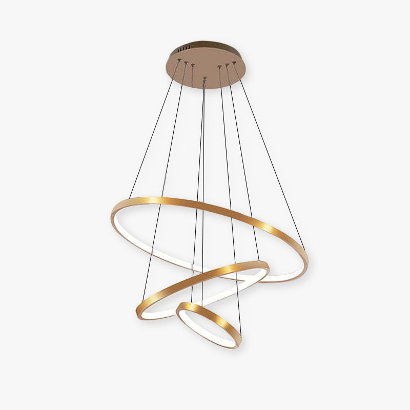 Modern LED Ring Chandelier with Adjustable Height – Metal & Acrylic Hanging Light for Living Room, Dining Room, Bedroom | Thomler