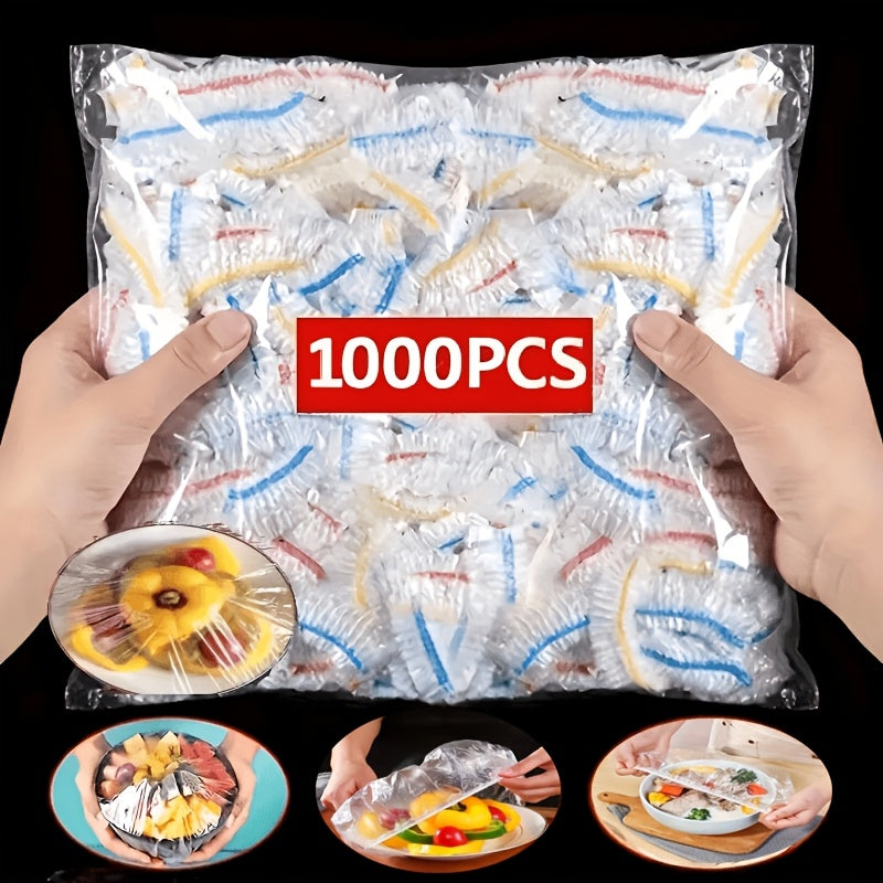 Stretchy Food Storage Covers for Plates & Bowls – 1000-Pack Disposable PE Lids for Kitchen, Fridge & Meal Prep | Thomler