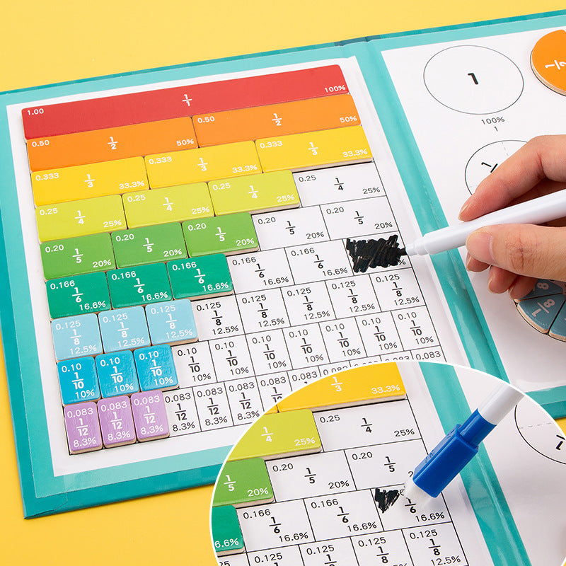 Interactive Fraction Learning Board with Magnetic Pieces for Kids Math Practice Home School Classroom Teaching Aid | Thomler