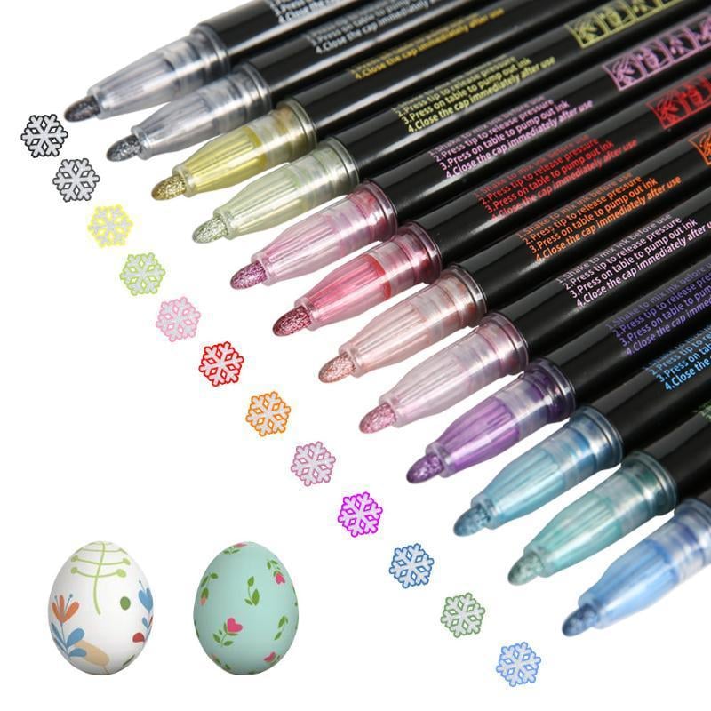 Dual-Tip Metallic Art Markers for Kids – Vibrant Colors for Glass, Paper & Acrylic Projects | Thomler