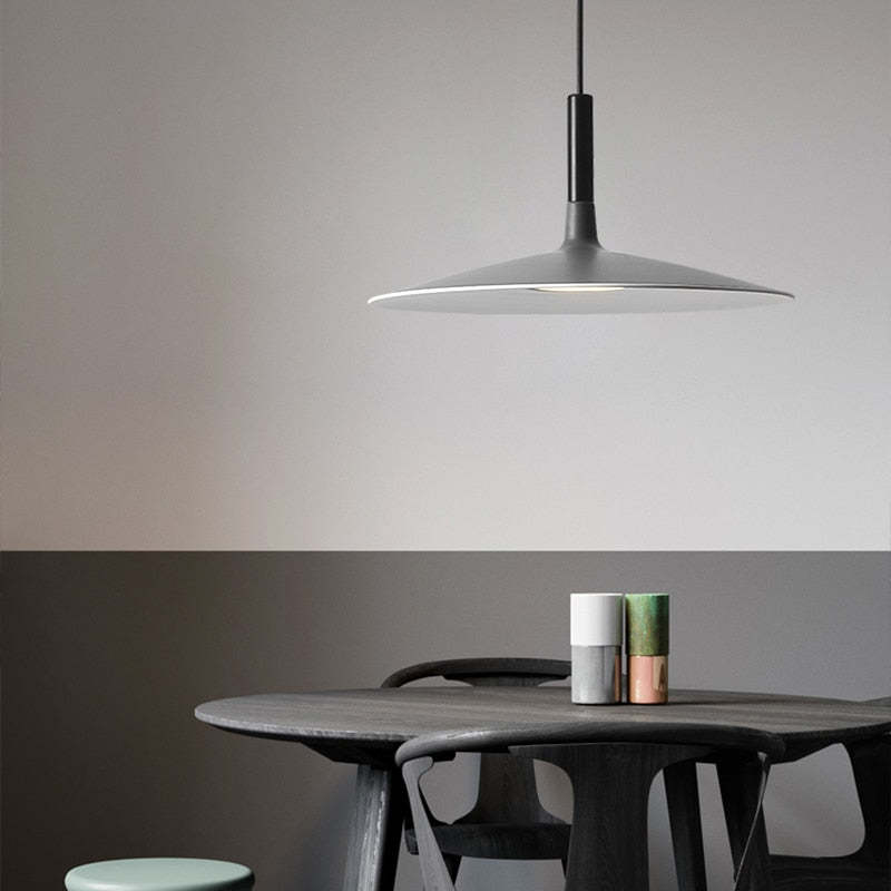 Industrial Modern Hanging Ceiling Fixture with LED – Round Metal Shade for Dining Room & Bedroom | Thomler