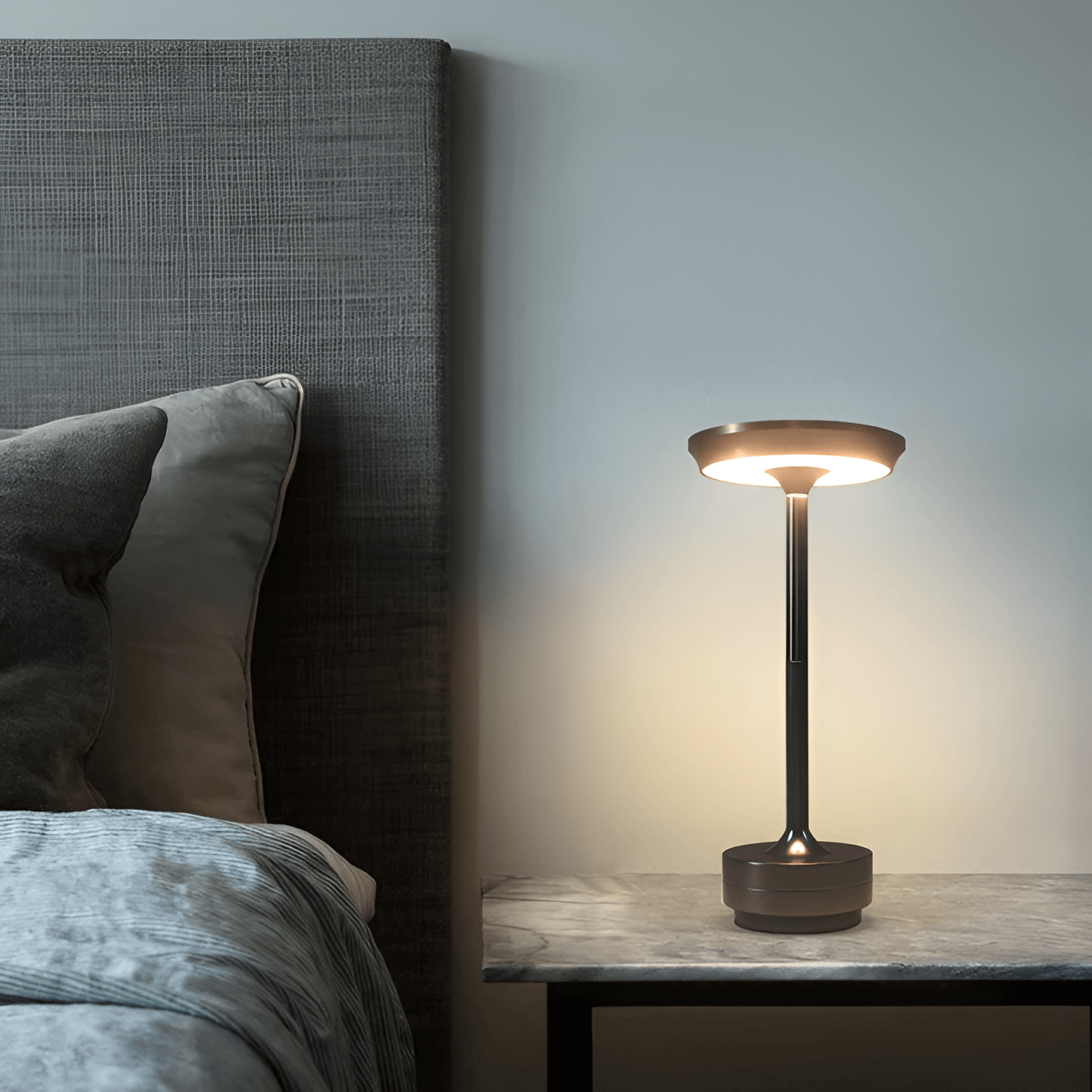 Table Lamp Wireless Rechargeable Touch Dimmable Modern Bedroom Restaurant Cordless Ambient Lighting | Thomler