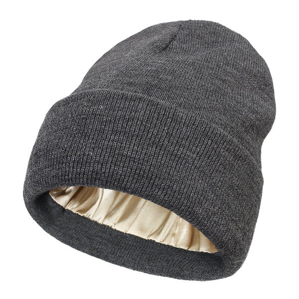 Silk-Lined Winter Beanie for Women – Protects Hair from Frizz, Static & Cold – Soft Wool Hat with Smooth Interior Lining for Everyday Wear | Thomler