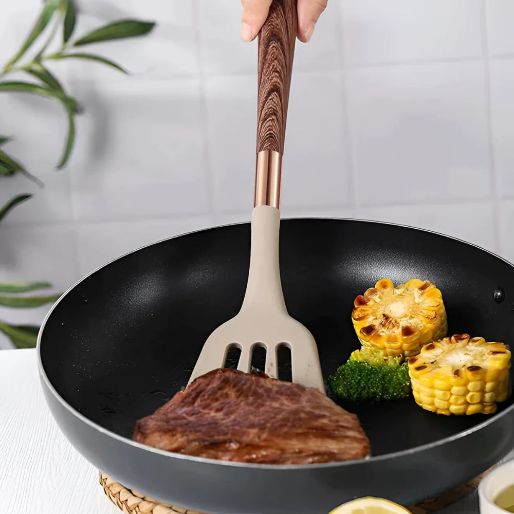 Heat-Resistant Silicone Kitchen Tool Set - 10-Piece Non-Stick Cooking Utensil Collection with Soft Grip Handles for Everyday Meal Prep | Thomler