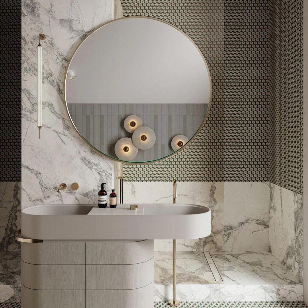 Wall Lamp Alabaster 7.9–13.8 In Round LED Bedroom Hallway Modern Minimalist Sconce Lighting Fixture | Thomler