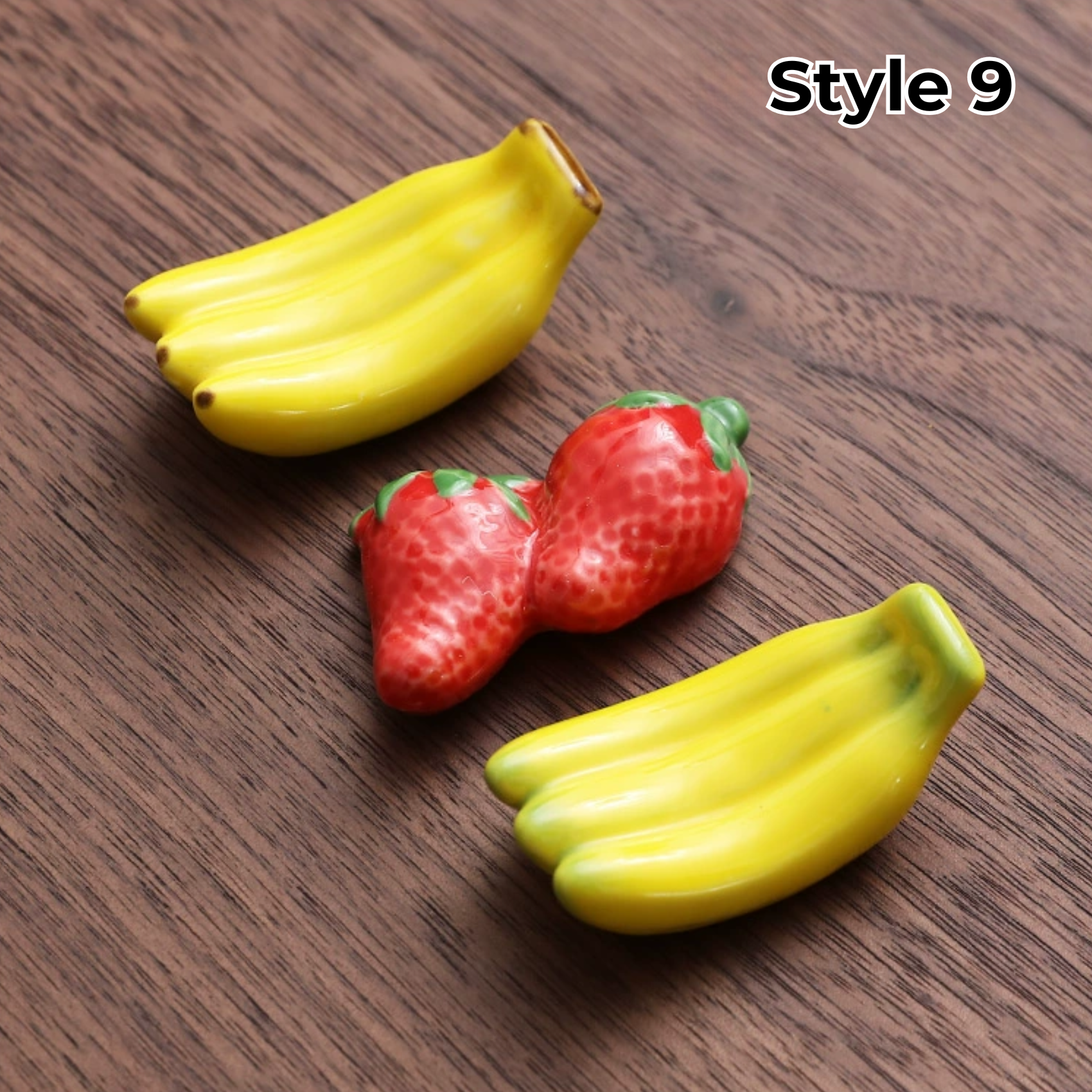 Porcelain Utensil Holders with Animal and Fruit Designs for Asian Dining – Set of 3 Decorative Tabletop Rests | Thomler