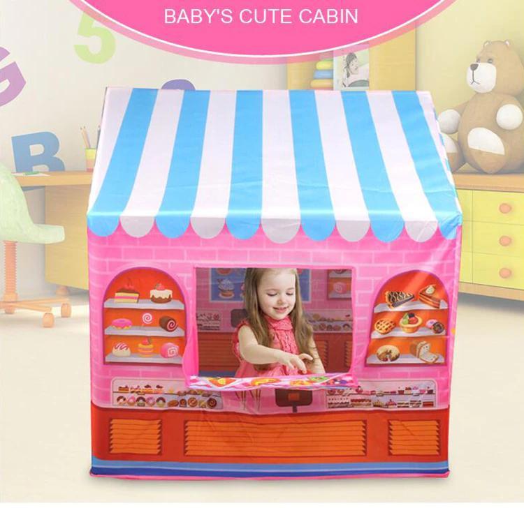 Kids Play Tent Cake Shop Playhouse Pop-Up Fort Indoor Outdoor Pretend Play Space for Toddlers Boys Girls Imaginative Role Play Hideaway | Thomler