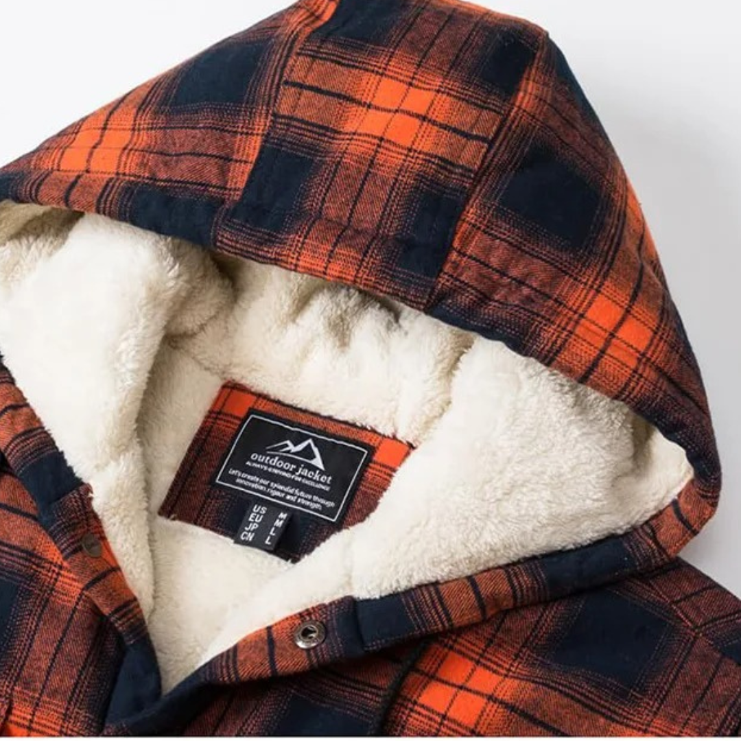 Hooded Flannel Shirt Jacket with Quilted Lining for Men – Thermal Button-Up Shacket for Fall & Winter | Thomler