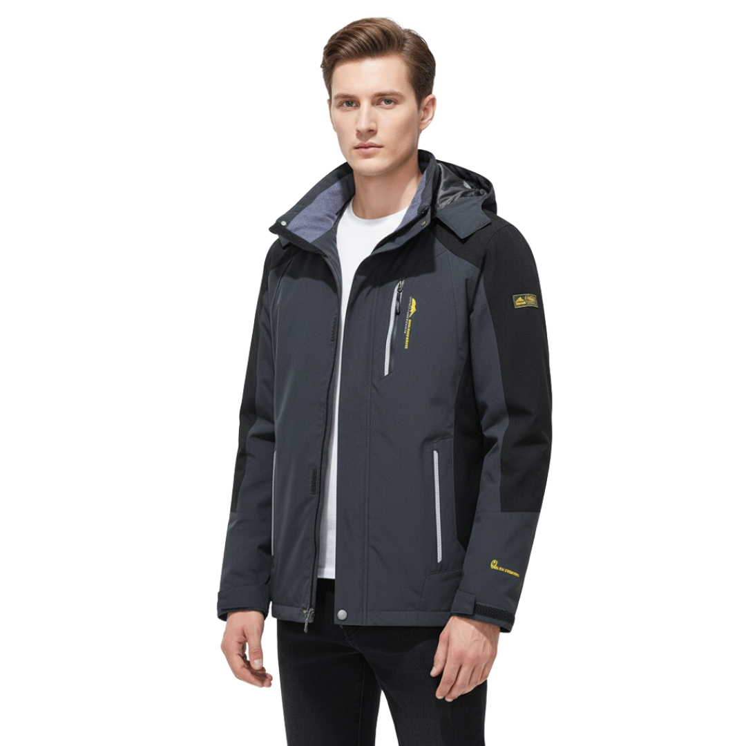 Men's Windproof Rain Shell Jacket with Removable Hood for Hiking, Camping & Outdoor Adventures – Waterproof Lightweight Expedition Coat | Thomler