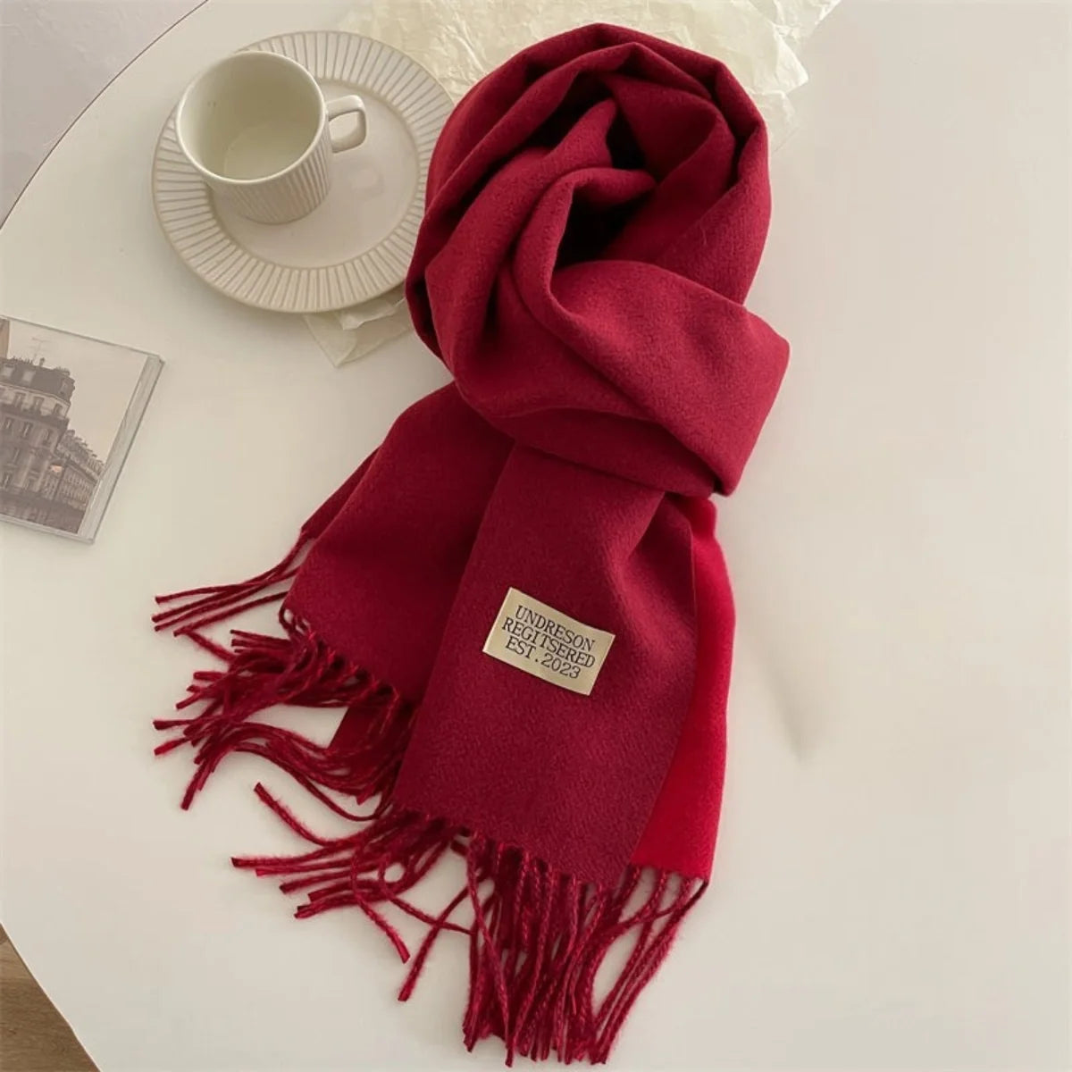 Reversible Fringed Pashmina Wrap Scarf – Soft Tassel Shawl for Women, Two-Tone Elegant Design for All Seasons | Thomler