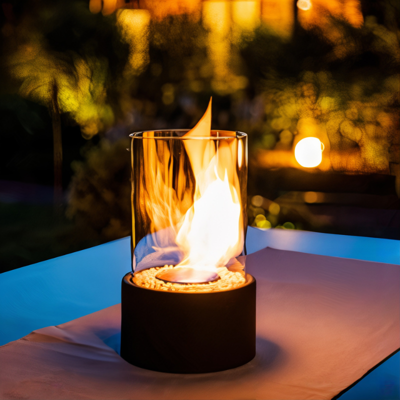 Tabletop Oil Lamp with Glass Chimney – Real Flame Ambient Lighting for Dinner Parties, Patios & Home Decor | Thomler