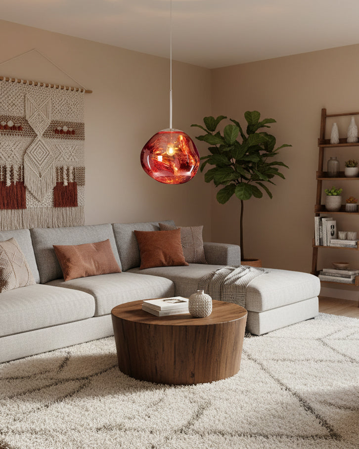 Pendant Lamp Metal 11 in Adjustable Ceiling Light Silver Gold Rose Gold Smoky Gray | Thomler
