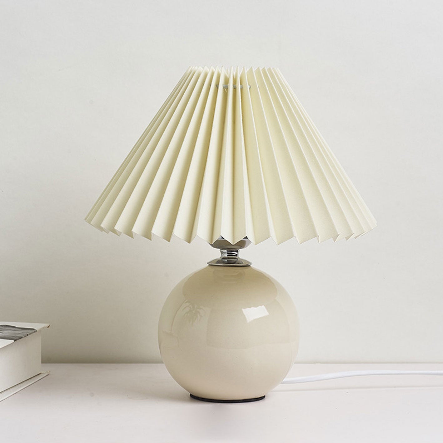 Table Lamp Ceramic 11 in x 9.5 in Modern Bedside Living Room Study LED E26 Fabric Shade | Thomler