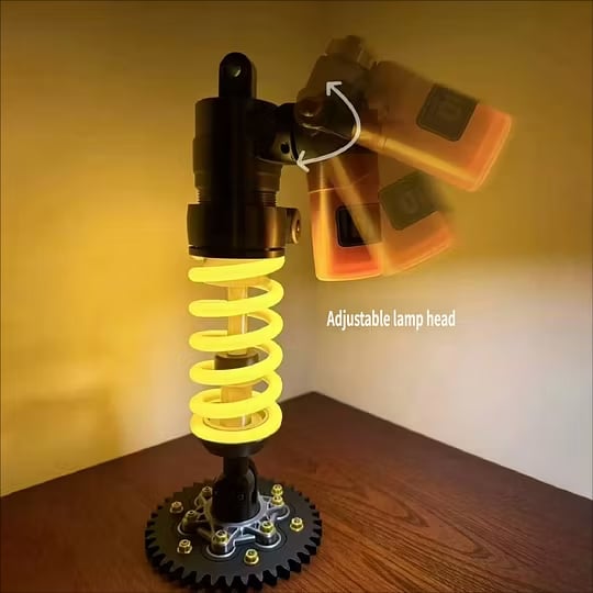 Racing Shock Absorber Desk Light with Rechargeable LED & Touch Dimmer for Gaming Rooms & Garages | Thomler