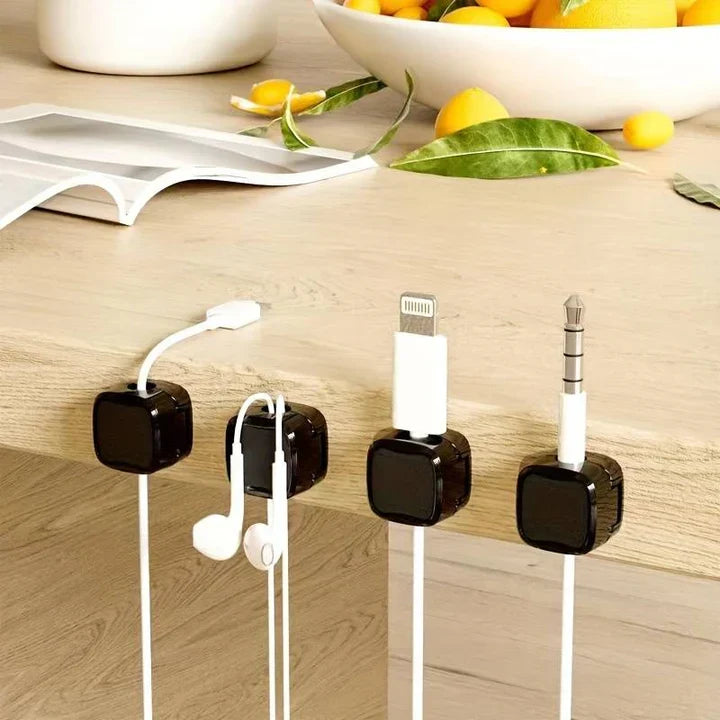 Wire Organizer Clips with Strong Magnet, 3-Pack for Desktop Cord Management, USB Cable Holder for Home Office & Desk | Thomler