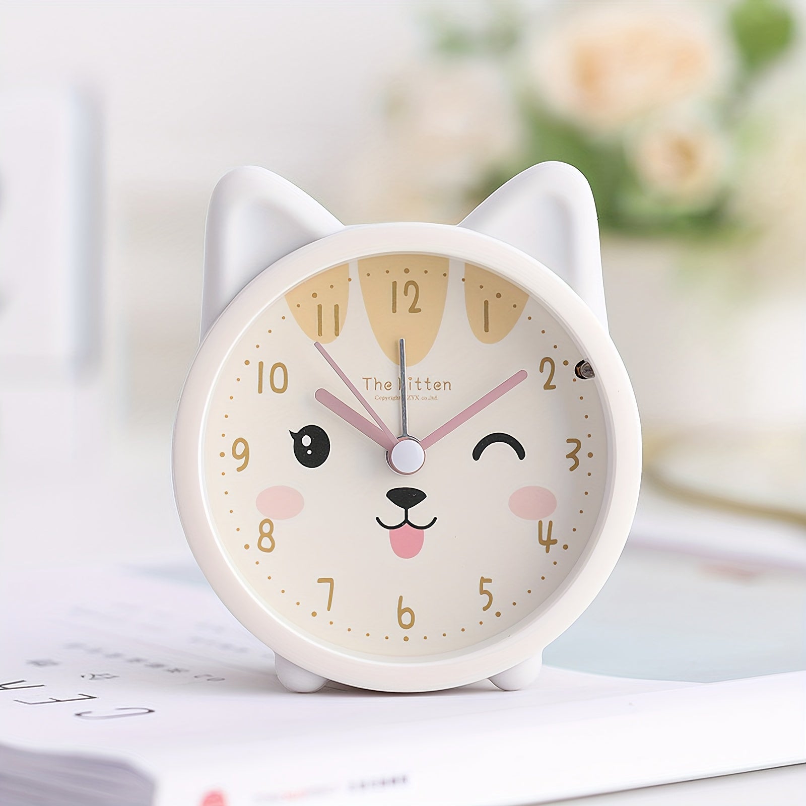 Silent Alarm Clock with Night Light for Kids – Bunny Design, No Ticking Sound, Bedside Lamp Function for Boys & Girls Bedroom | Thomler