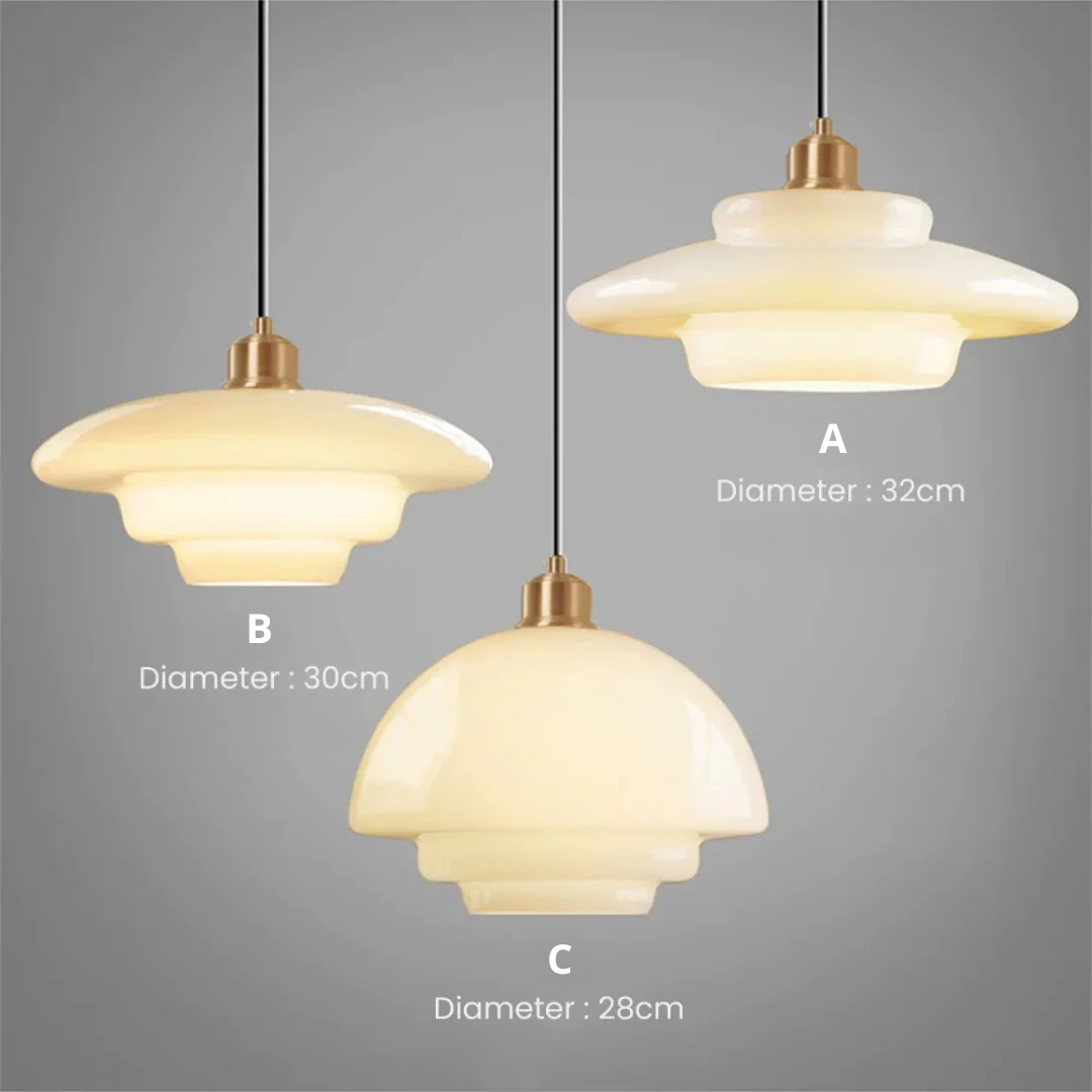 Pendant Light Glass Adjustable 120.0 cm Cream Gold Dining Room Kitchen Island Hanging Ceiling Lamp | Thomler