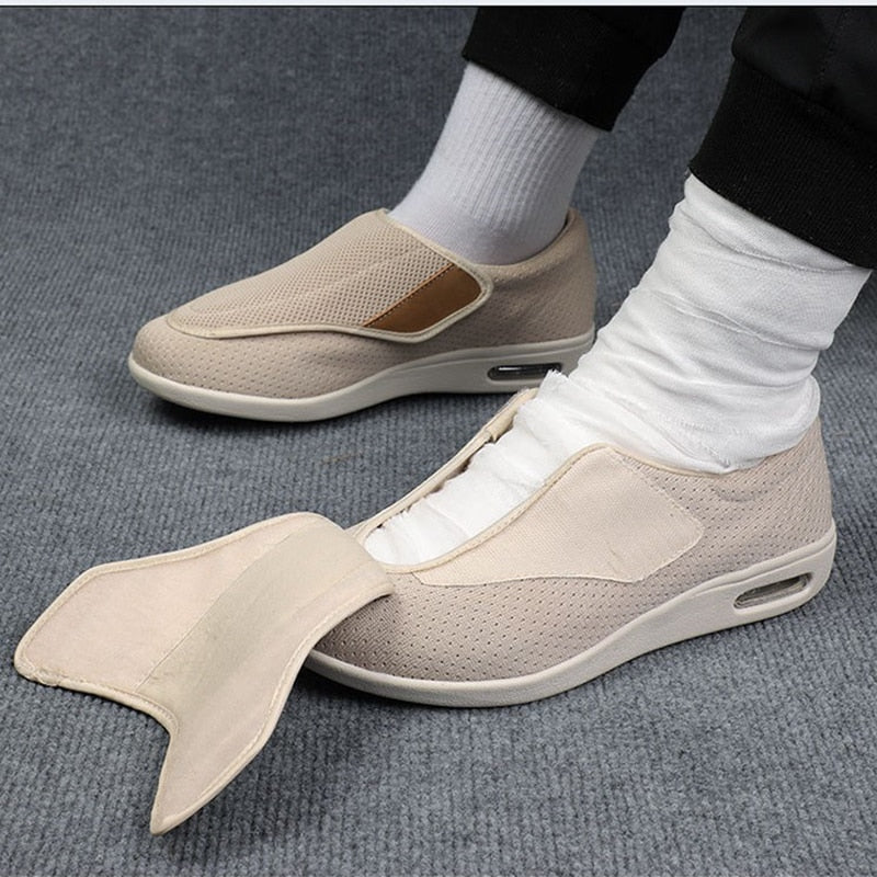 Extra-Wide Adjustable Velcro Shoes for Swollen Feet with Memory Foam Insoles – Breathable Diabetic-Friendly Slip-Resistant Sneakers for | Thomler