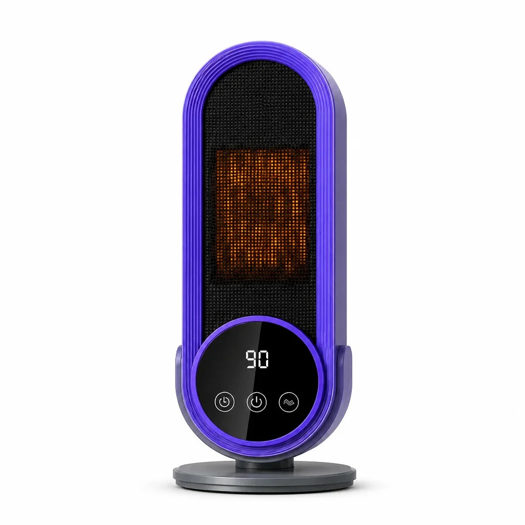 Ceramic Space Heater with Touch Controls & Tip-Over Safety – Instant Warmth, Quiet Operation for Bedroom, Office | Thomler