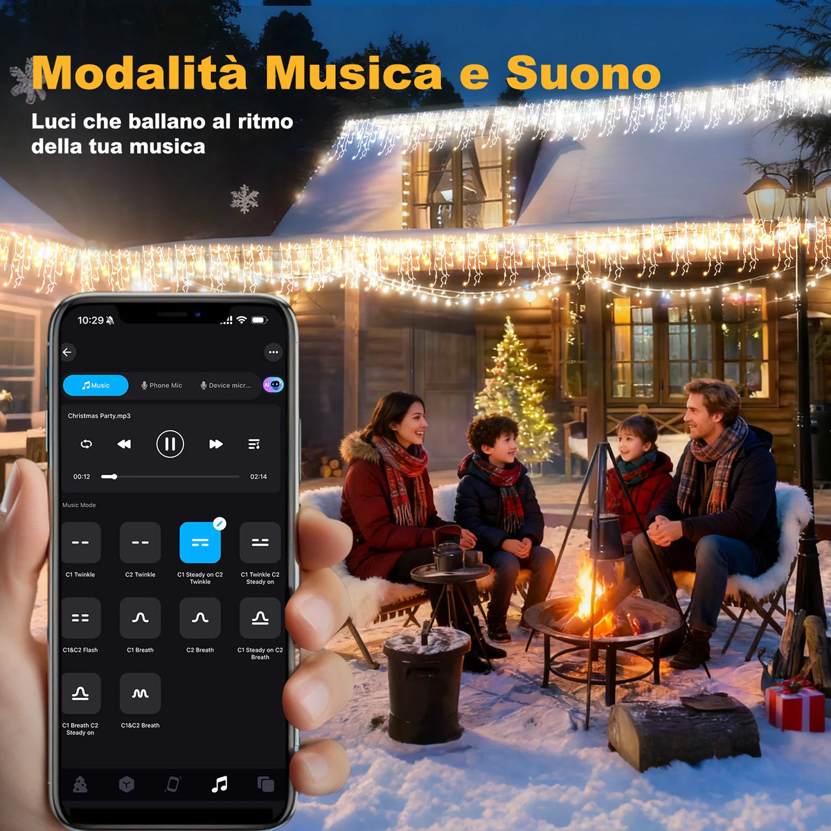 Smart Cascading Icicle Holiday Lights – App & Remote – 17 Modes, Music Sync, Timer – Outdoor IP65 – 656-5900 ft LEDs – Dual White or | Thomler