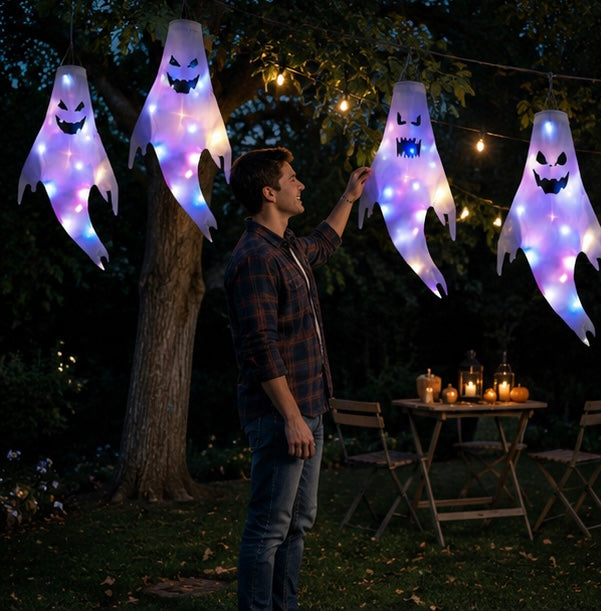 LED Illuminated Spirit Windsock Decorations for Outdoor Yards and Indoor Displays – Festive October Hanging Accents | Thomler