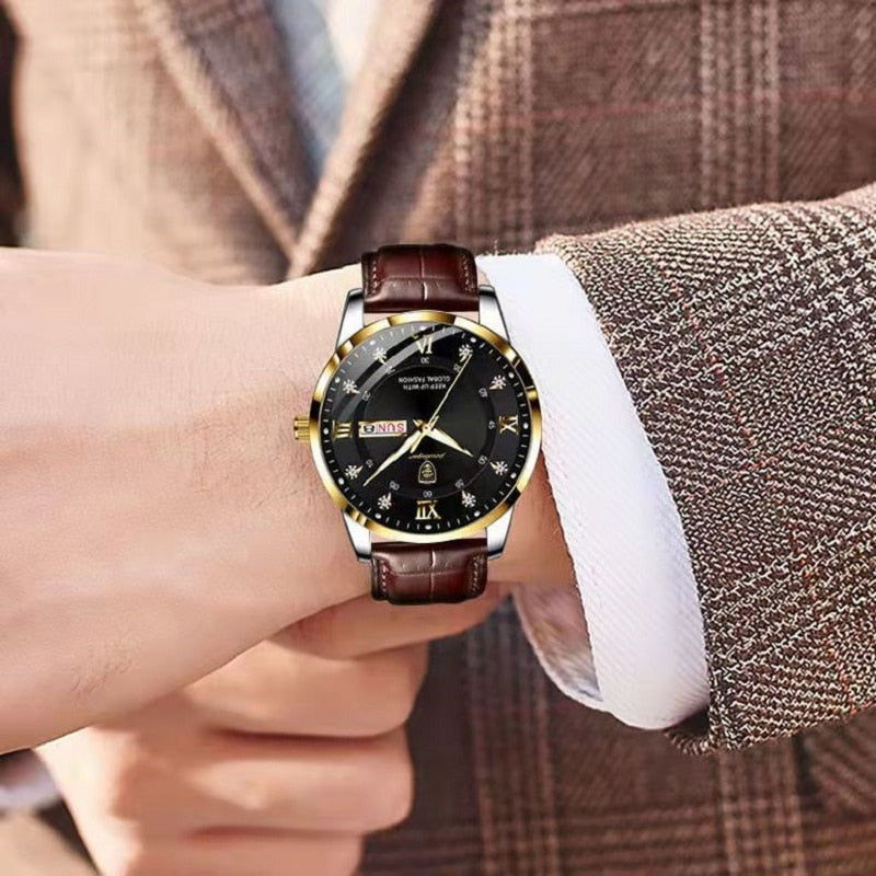 Quartz Dress Watch for Men — Stainless Steel Analog with Night Glow & Water Resistance | Thomler