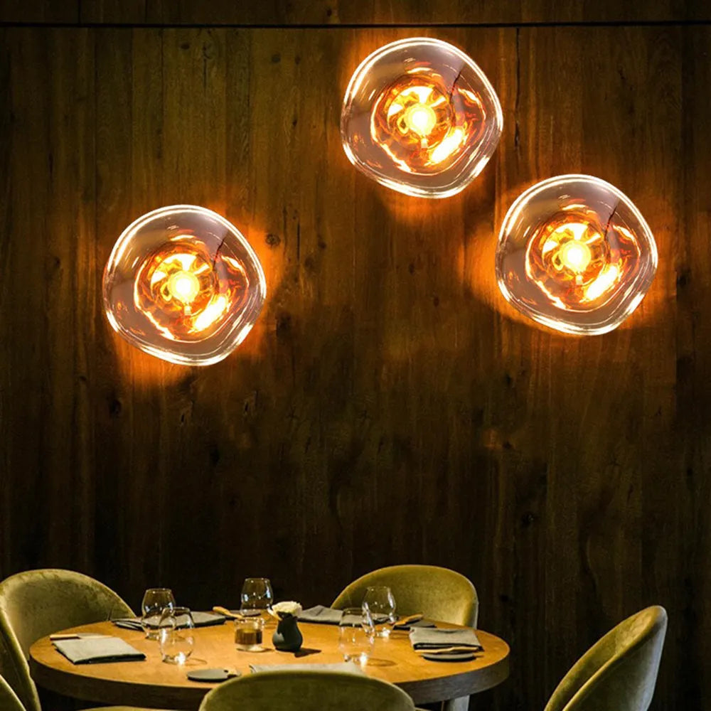 Wall Lamp PMMA Metal 12W Amber Bedroom Living Room Sculptural Warm White E27 Accent Lighting | Thomler