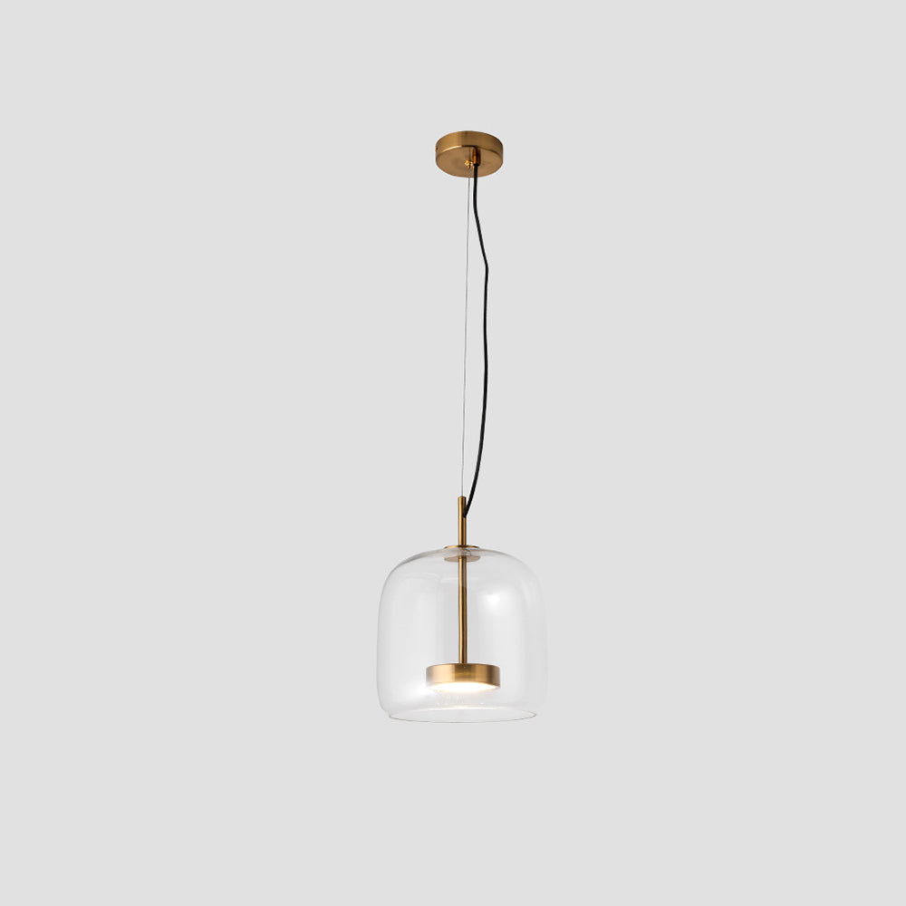 Pendant Light Glass Brass 25.0 cm Transparent Dining Room Kitchen Island Hanging Ceiling Lamp Adjustable Height | Thomler