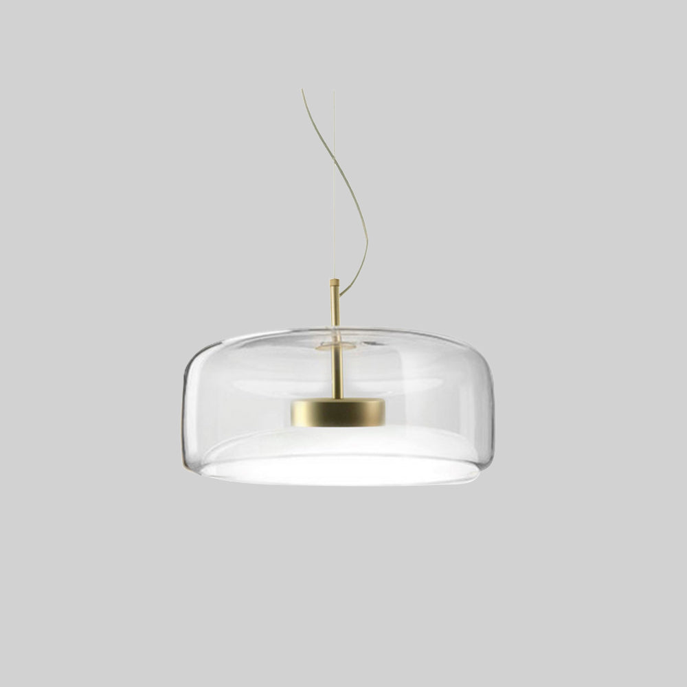 Pendant Light Glass Brass 25.0 cm Transparent Dining Room Kitchen Island Hanging Ceiling Lamp Adjustable Height | Thomler
