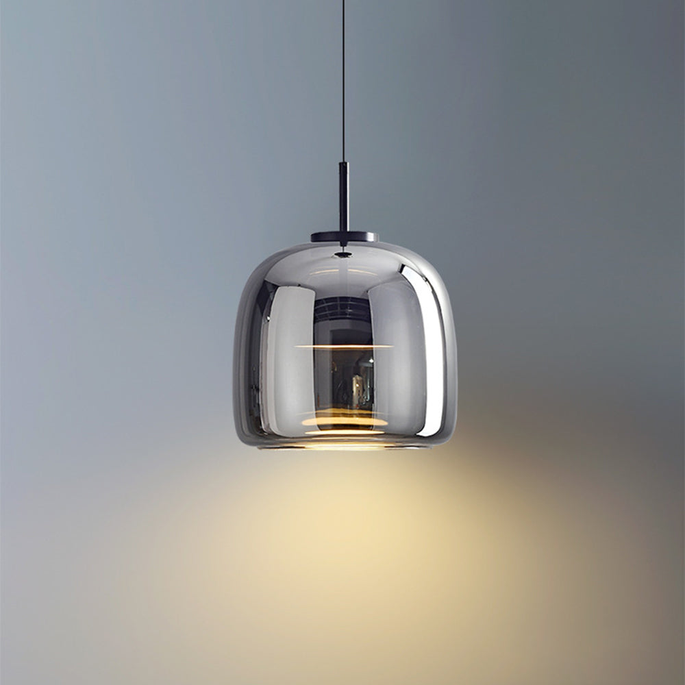 Pendant Light Glass Brass 25.0 cm Transparent Dining Room Kitchen Island Hanging Ceiling Lamp Adjustable Height | Thomler