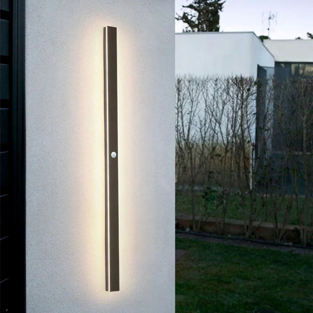 Wall Lamp Metal Acrylic 200.0 cm (78.7") Black Outdoor Facade Garden Hallway LED IP65 Weatherproof Linear Lighting | Thomler