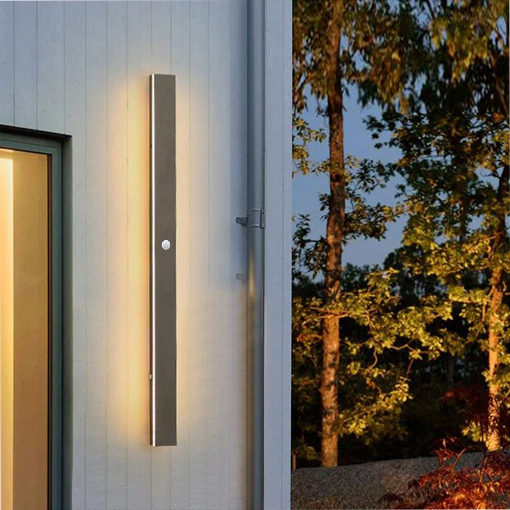 Wall Lamp Metal Acrylic 200.0 cm (78.7") Black Outdoor Facade Garden Hallway LED IP65 Weatherproof Linear Lighting | Thomler